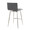 Mason counter stool in Stainless Steel, Grey PU, back and side view, featuring swivel and metal footrest