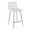 Mason counter stool in Stainless Steel, White PU, product view, featuring swivel and metal footrest