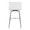 Mason counter stool in Stainless Steel, White PU, back view, featuring swivel and metal footrest