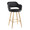 Margarite counter stool in Gold Metal, Black PU, product view, featuring metal footrest