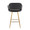 Margarite counter stool in Gold Metal, Black PU, back view, featuring metal footrest