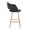 Margarite 26" Contemporary Fixed-Height Counter Stool in Gold Metal and Black Faux Leather with Square Gold Metal Footrest- Set of 2 — side view