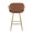 Margarite counter stool in Gold Metal, Brown PU, back view, featuring metal footrest