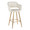 Margarite 26" Contemporary Fixed-Height Counter Stool in Gold Metal and Cream Faux Leather with Square Gold Metal Footrest- Set of 2 — product view