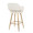 Margarite 26" Contemporary Fixed-Height Counter Stool in Gold Metal and Cream Faux Leather with Square Gold Metal Footrest- Set of 2 — rear three-quarter view