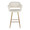 Margarite 26" Contemporary Fixed-Height Counter Stool in Gold Metal and Cream Faux Leather with Square Gold Metal Footrest- Set of 2 — front view