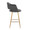 Margarite 26" Contemporary Fixed-Height Counter Stool in Gold Metal and Grey Faux Leather with Square Gold Metal Footrest- Set of 2 — side view