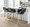 Margarite 26" Contemporary Fixed-Height Counter Stool in Gold Metal and Grey Faux Leather with Square Gold Metal Footrest- Set of 2 — lifestyle photo 1