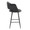 Margarite counter stool in Black Metal, Black PU, side view, featuring metal footrest