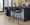 Margarite counter stool in Black Metal, Black PU, featuring metal footrest