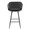 Margarite counter stool in Black Metal, Black PU, back view, featuring metal footrest