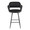 Margarite counter stool in Black Metal, Black PU, front view, featuring metal footrest