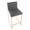 Mason counter stool in Gold Metal, Walnut Wood, Grey PU, top view, featuring upholstered seat