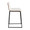 Mason counter stool in Black Metal, Walnut Wood, White PU, side view, featuring upholstered seat