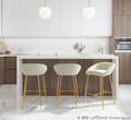 Matisse counter stool in Gold Metal, Cream Fabric