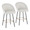 Matisse Upholstered High Back 26" Contemporary Fixed-Height Counter Stool with Swivel in Black Metal and Cream Fabric with Square Gold Metal Footrest- Set of 2 — pair view