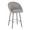 Matisse Upholstered High Back 26" Contemporary Fixed-Height Counter Stool with Swivel in Black Metal and Grey Fabric with Square Gold Metal Footrest- Set of 2 — product view