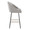 Matisse Upholstered High Back 26" Contemporary Fixed-Height Counter Stool with Swivel in Black Metal and Grey Fabric with Square Gold Metal Footrest- Set of 2 — side view