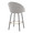 Matisse Upholstered High Back 26" Contemporary Fixed-Height Counter Stool with Swivel in Black Metal and Grey Fabric with Square Gold Metal Footrest- Set of 2 — rear three-quarter view