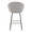 Matisse Upholstered High Back 26" Contemporary Fixed-Height Counter Stool with Swivel in Black Metal and Grey Fabric with Square Gold Metal Footrest- Set of 2 — back view