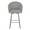 Matisse Upholstered High Back 26" Contemporary Fixed-Height Counter Stool with Swivel in Black Metal and Grey Fabric with Square Gold Metal Footrest- Set of 2 — front view