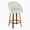 Matisse High Back 26" Contemporary Fixed-Height Counter Stool with Swivel in Walnut Wood and Cream Fabric with Round Black Metal Footrest- Set of 2 — product view