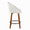 Matisse High Back 26" Contemporary Fixed-Height Counter Stool with Swivel in Walnut Wood and Cream Fabric with Round Black Metal Footrest- Set of 2 — side view