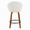 Matisse High Back 26" Contemporary Fixed-Height Counter Stool with Swivel in Walnut Wood and Cream Fabric with Round Black Metal Footrest- Set of 2 — back view