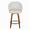 Matisse High Back 26" Contemporary Fixed-Height Counter Stool with Swivel in Walnut Wood and Cream Fabric with Round Black Metal Footrest- Set of 2 — front view