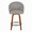 Matisse counter stool in Walnut Wood, Grey Fabric, Black Metal, front view, featuring swivel and wood frame