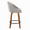 Matisse High Back 26" Contemporary Fixed-Height Counter Stool with Swivel in Walnut Wood and Grey Fabric with Round Black Metal Footrest- Set of 2 — side view