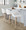 Matisse counter stool in Whitewashed Wood, Cream Fabric, Chrome Metal, featuring swivel and wood frame