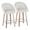 Matisse counter stool in Whitewashed Wood, Cream Fabric, Chrome Metal, coordinated set view, featuring swivel and wood frame