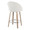 Matisse counter stool in Whitewashed Wood, Cream Fabric, Chrome Metal, back and side view, featuring swivel and wood frame
