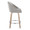 Matisse High Back 26" Contemporary Fixed-Height Counter Stool with Swivel in Whitewashed Wood and Grey Fabric with Round Chrome Metal Footrest- Set of 2 — side view