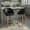 Matisse counter stool in Light Grey Wood, Black PU, Black Metal, featuring swivel and wood frame