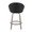 Matisse counter stool in Light Grey Wood, Black PU, Black Metal, back view, featuring swivel and wood frame