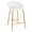 Matisse counter stool in Gold Metal, White PU, product view, featuring upholstered seat