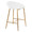 Matisse counter stool in Gold Metal, White PU, back and side view, featuring upholstered seat