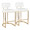 Demi counter stool in Gold Metal, White PU, coordinated set view, featuring faux leather design and leather design