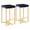 Midas counter stool in Gold Metal, Royal Blue Velvet, coordinated set view
