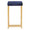 Midas counter stool in Gold Metal, Royal Blue Velvet, side view