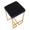 Midas counter stool in Gold Metal, Royal Blue Velvet, top view