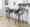 Mustang counter stool in Walnut Glazed Wood, Green Fabric, Black Metal, featuring swivel and wood frame