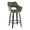 Mustang counter stool in Walnut Glazed Wood, Green Fabric, Black Metal, product view, featuring swivel and wood frame