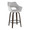 Mustang counter stool in Walnut Glazed Wood, Grey Fabric, Black Metal, product view, featuring swivel and wood frame