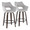 Mustang 26" Contemporary Fixed-Height Counter Stool with Swivel in Walnut Glazed Wood and Grey Fabric with Round Black Metal Footrest- Set of 2 — pair view