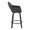 Mustang counter stool in Walnut Glazed Wood, Black PU, Black Metal, side view, featuring swivel and wood frame