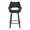 Mustang counter stool in Walnut Glazed Wood, Black PU, Black Metal, front view, featuring swivel and wood frame