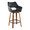 Mustang counter stool in Walnut Wood, Black PU, Black Metal, product view, featuring swivel and wood frame